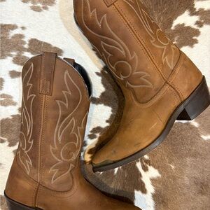 Brown Leather Western Cowboy Boots men’s size 8 D women’s size 9 1/2